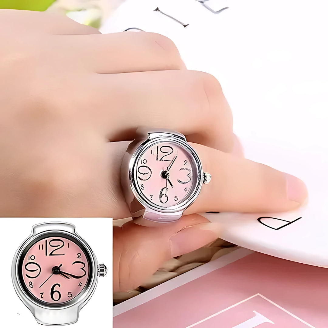 Stylish Watch Ring - Unique Adjustable Jewelry Timepiece for Women