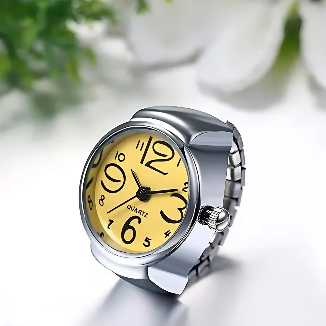 Stylish Watch Ring - Unique Adjustable Jewelry Timepiece for Women