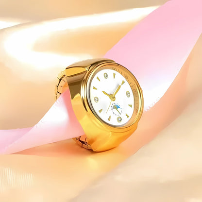 Stylish Watch Ring - Unique Adjustable Jewelry Timepiece for Women