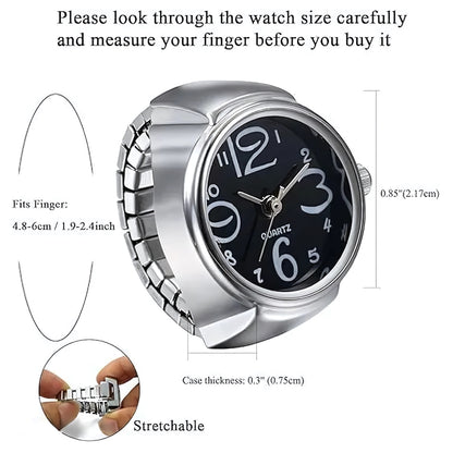 Stylish Watch Ring - Unique Adjustable Jewelry Timepiece for Women